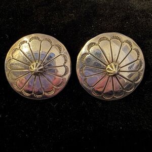 Silver Floral Navajo Sterling silver earrings